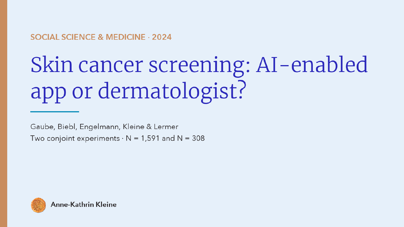 Skin cancer screening: Would people rather use an AI-enabled app or see a dermatologist?