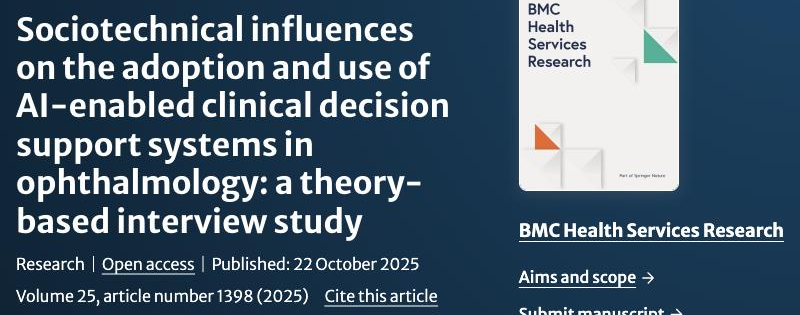 Why AI decision support in ophthalmology is approved but rarely used: An interview study